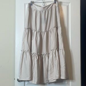 Marc New York / Andrew Marc Tiered Maxi / Midi Skirt Champagne XL